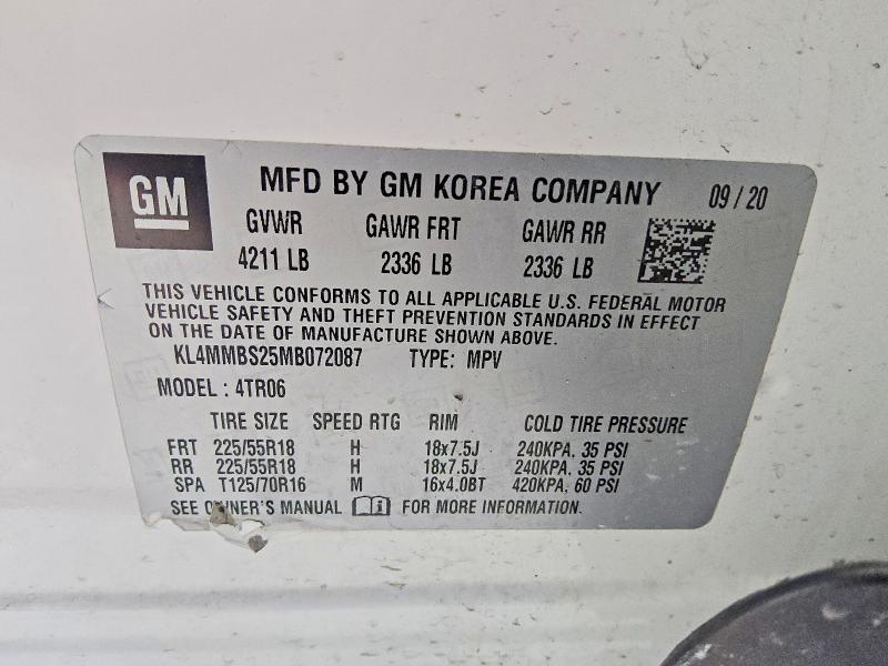Aukcja sprzedaży 2021 Buick Encore Gx, vin: KL4MMBS25MB072087, numer aukcji: 57150166