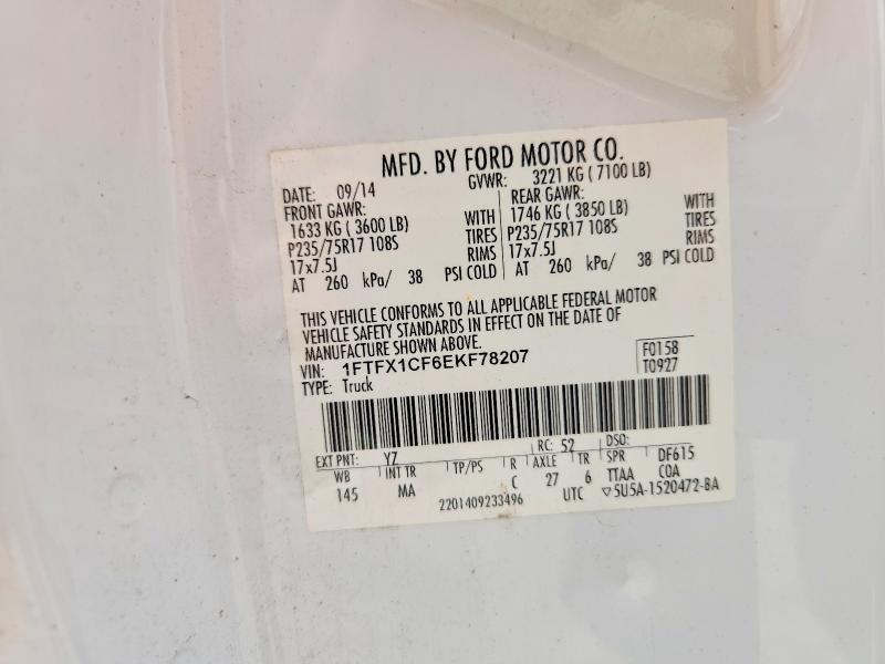 56126966 :رقم المزاد ، 1FTFX1CF6EKF78207 vin ، 2014 Ford F150 مزاد بيع