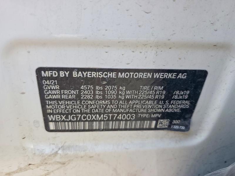 Aukcja sprzedaży 2021 Bmw X1, vin: WBXJG7C0XM5T74003, numer aukcji: 56764216