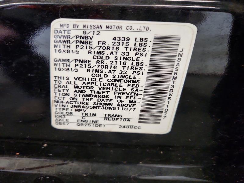 Aukcja sprzedaży 2013 Nissan Rogue, vin: JN8AS5MT3DW511077, numer aukcji: 58429186