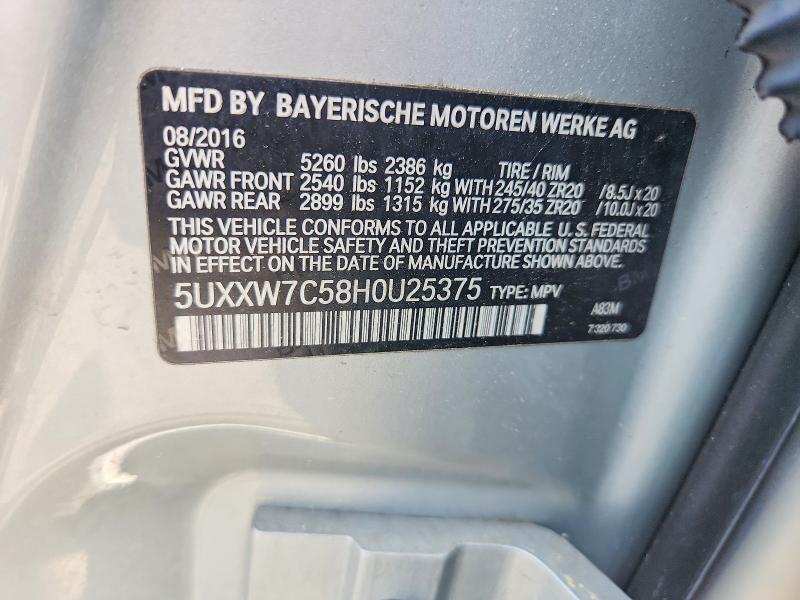 Продажа на аукционе авто 2017 Bmw X4, vin: 5UXXW7C58H0U25375, номер лота: 57941026