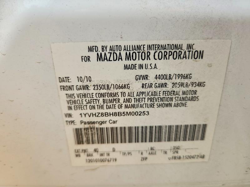 Aukcja sprzedaży 2011 Mazda 6, vin: 1YVHZ8BH8B5M00253, numer aukcji: 58392456