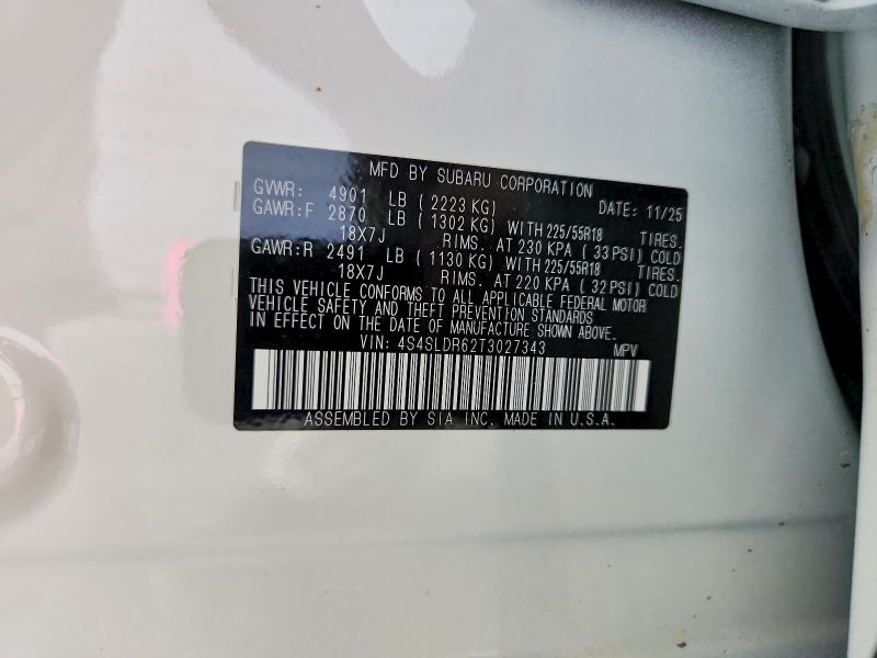 Aukcja sprzedaży 2026 Subaru Forester, vin: 4S4SLDR62T3027343, numer aukcji: 57586736