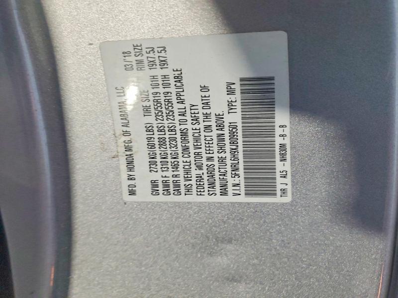 2018 Honda Odyssey მანქანა იყიდება აუქციონზე, vin: 5FNRL6H9XJB099501, აუქციონის ნომერი: 55577586