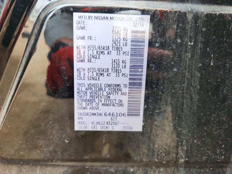 Aukcja sprzedaży 2017 Nissan Pathfinder, vin: 5N1DR2MM3HC646106, numer aukcji: 56148336
