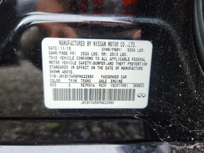 Aukcja sprzedaży 2015 Infiniti Q50, vin: JN1BV7AR6FM422990, numer aukcji: 57677556