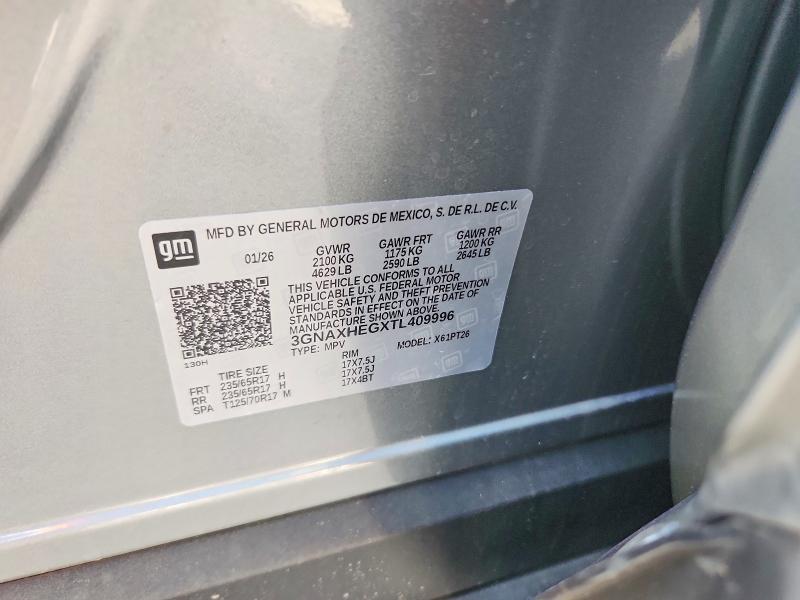 85972305 :رقم المزاد ، 3GNAXHEGXTL409996 vin ، 2026 Chevrolet Equinox مزاد بيع
