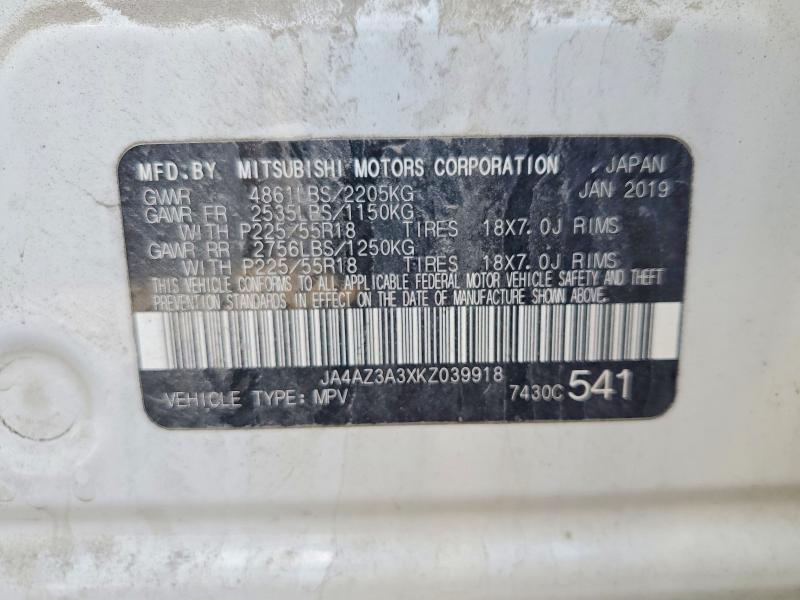 Aukcja sprzedaży 2019 Mitsubishi Outlander, vin: JA4AZ3A3XKZ039918, numer aukcji: 56668426
