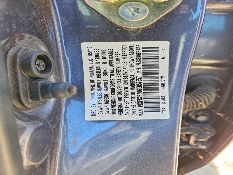 55941546 :رقم المزاد ، 19XFC2F50GE057557 vin ، 2016 Honda Civic مزاد بيع