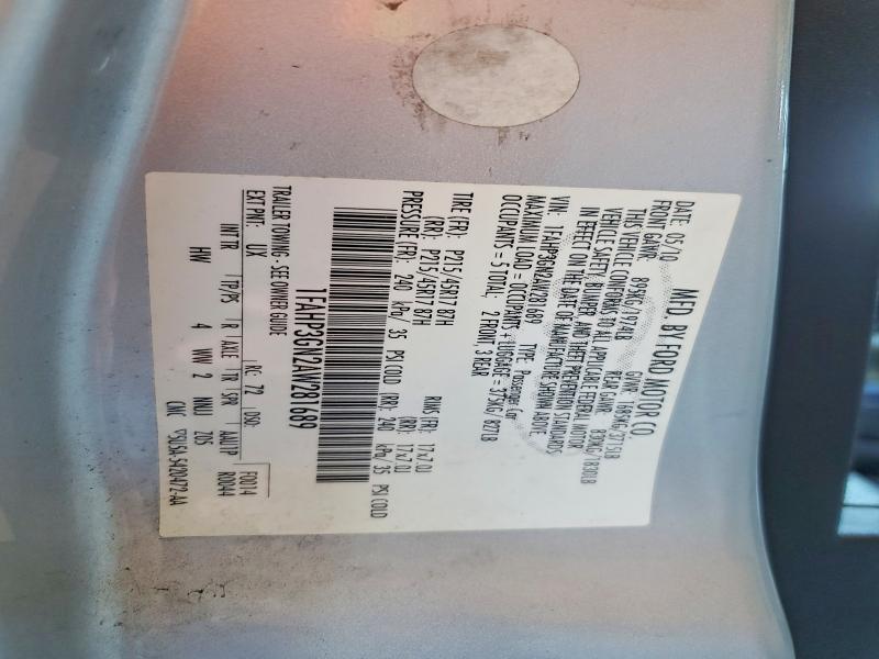 55766546 :رقم المزاد ، 1FAHP3GN2AW281689 vin ، 2010 Ford Focus مزاد بيع