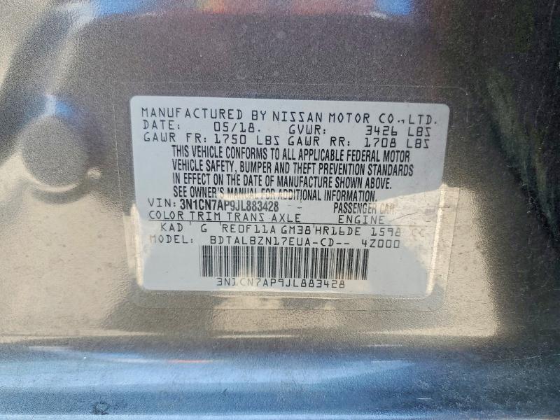 Auction sale of the 2018 Nissan Versa, vin: 3N1CN7AP9JL883428, lot number: 58002976