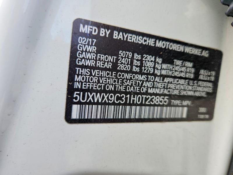 Продаж на аукціоні авто 2017 Bmw X3, vin: 5UXWX9C31H0T23855, номер лоту: 58817106