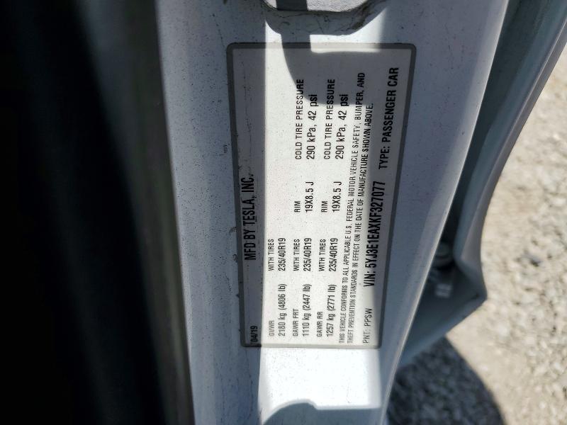 Aukcja sprzedaży 2019 Tesla Model 3, vin: 5YJ3E1EAXKF327077, numer aukcji: 59164646