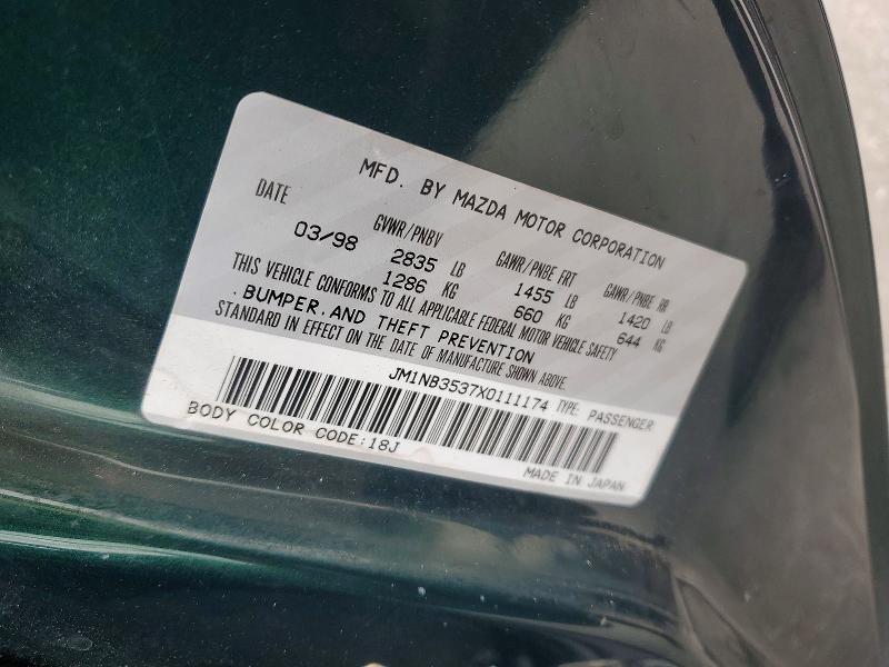 56128626 :رقم المزاد ، JM1NB3537X0111174 vin ، 1999 Mazda Mx-5 Miata مزاد بيع