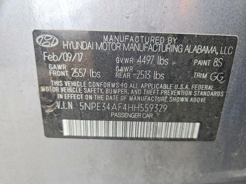 Aukcja sprzedaży 2017 Hyundai Sonata, vin: 5NPE34AF4HH559329, numer aukcji: 58634266