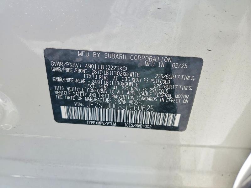 Aukcja sprzedaży 2025 Subaru Forester, vin: JF2SLDDC8SH560625, numer aukcji: 56318676