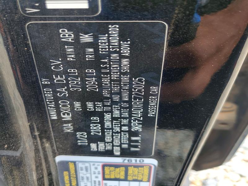 55583756 :رقم المزاد ، 3KPF24ADXRE725025 vin ، 2024 Kia Forte مزاد بيع