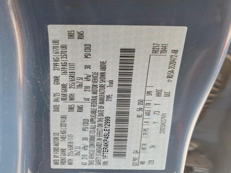 Продажа на аукционе авто 2025 Ford Ranger, vin: 1FTER4KP4SLE12999, номер лота: 58113176