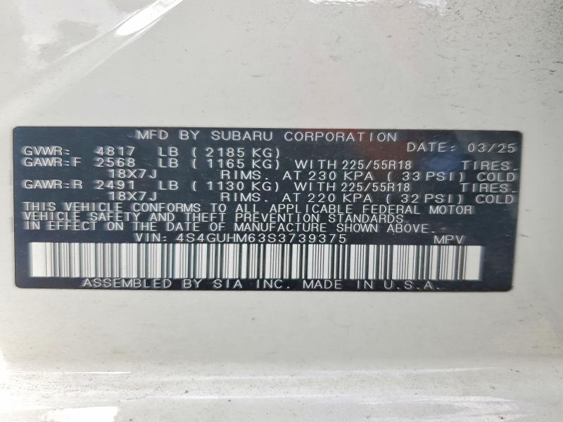 Продаж на аукціоні авто 2025 Subaru Crosstrek, vin: 4S4GUHM63S3739375, номер лоту: 56494666