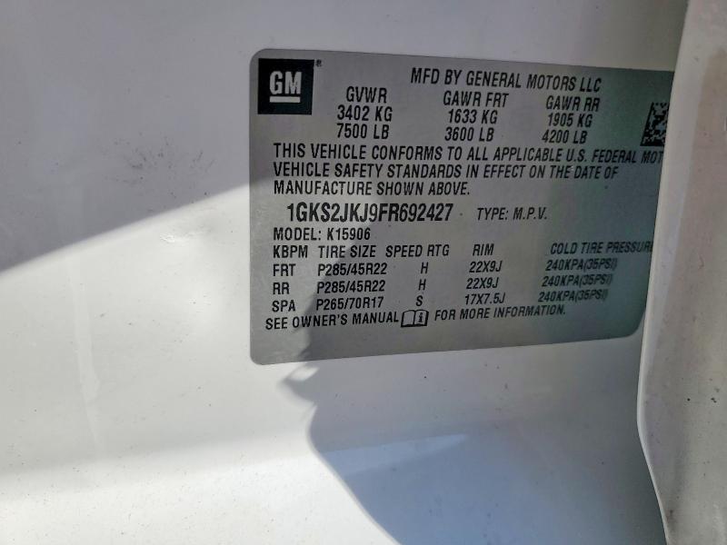 Продаж на аукціоні авто 2015 Gmc Yukon Xl, vin: 1GKS2JKJ9FR692427, номер лоту: 57747806