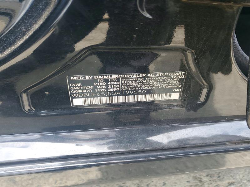 Продаж на аукціоні авто 2003 Mercedes-benz E, vin: WDBUF65J53A199550, номер лоту: 58583196