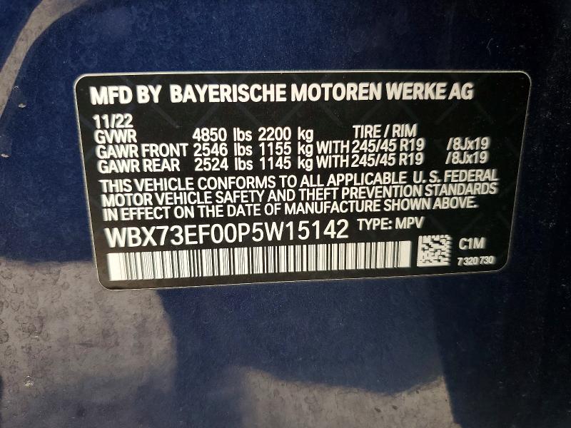 57361036 :رقم المزاد ، WBX73EF00P5W15142 vin ، 2023 Bmw X1 مزاد بيع