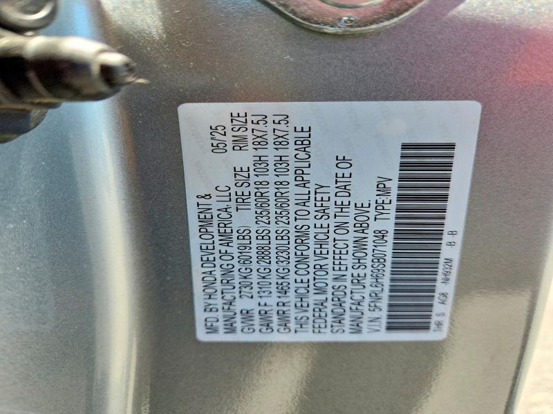 Aukcja sprzedaży 2025 Honda Odyssey, vin: 5FNRL6H69SB071048, numer aukcji: 56441256