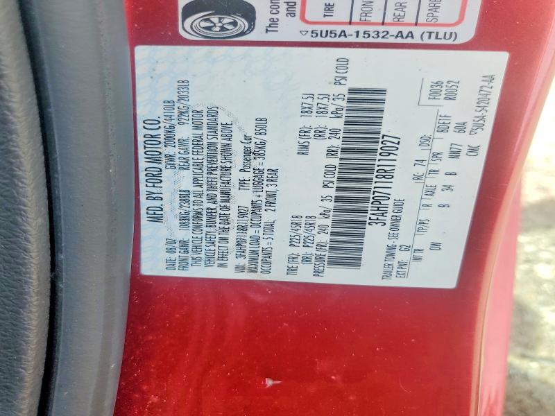 Aukcja sprzedaży 2008 Ford Fusion, vin: 3FAHP07118R119027, numer aukcji: 56224136