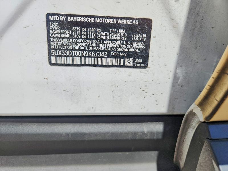 Продаж на аукціоні авто 2022 Bmw X4, vin: 5UX33DT00N9K67342, номер лоту: 59003546
