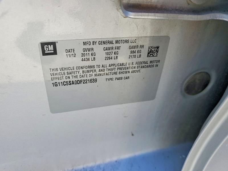 Продаж на аукціоні авто 2013 Chevrolet Malibu, vin: 1G11C5SA0DF221639, номер лоту: 58583526