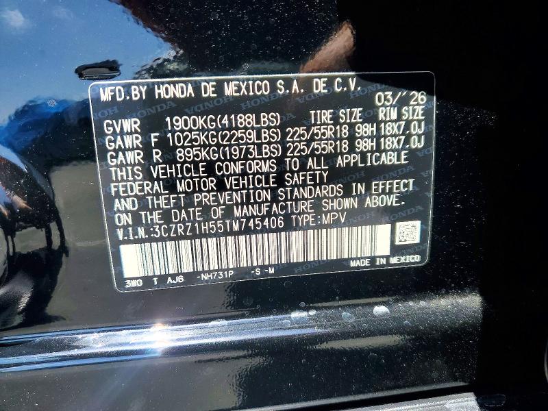 Auction sale of the 2026 Honda Hr-v, vin: 3CZRZ1H55TM745406, lot number: 56893516