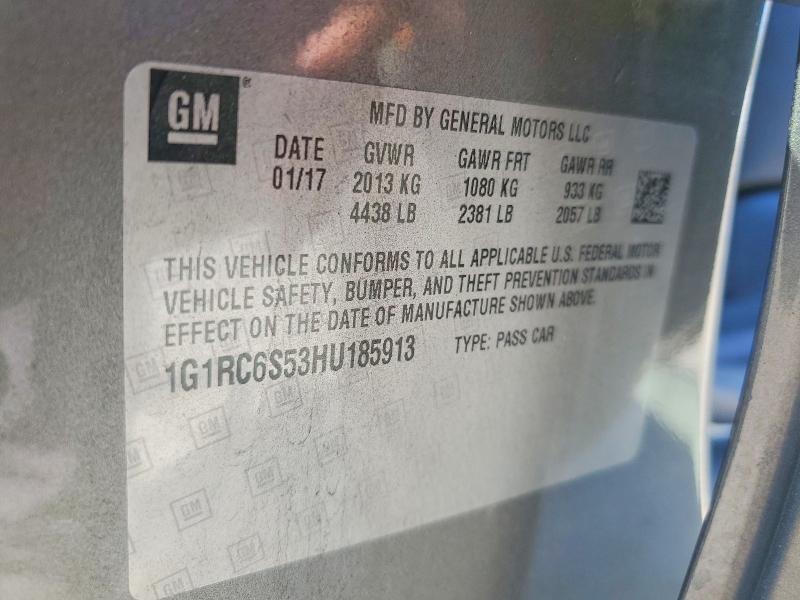 Продаж на аукціоні авто 2017 Chevrolet Volt, vin: 1G1RC6S53HU185913, номер лоту: 58085776