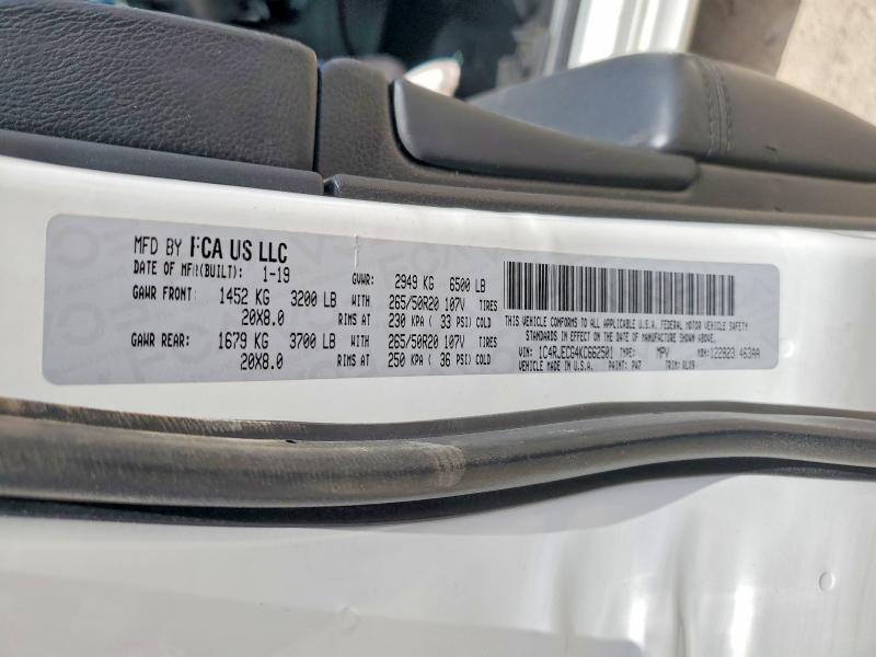 2019 Jeep Grand Cherokee მანქანა იყიდება აუქციონზე, vin: 1C4RJECG4KC662501, აუქციონის ნომერი: 58487526