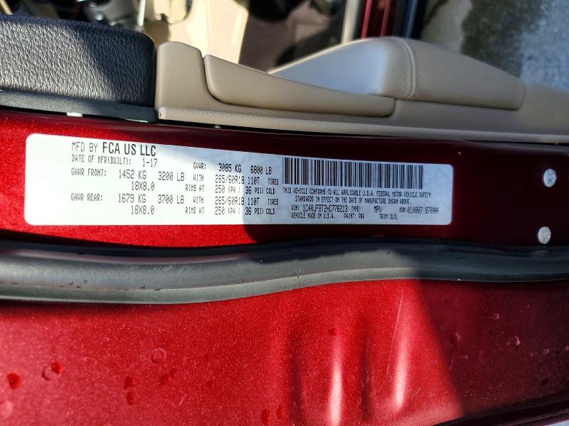 Продаж на аукціоні авто 2017 Jeep Grand Cherokee, vin: 1C4RJFBT2HC778213, номер лоту: 58373996