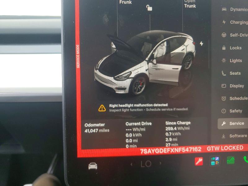 Продаж на аукціоні авто 2022 Tesla Model Y, vin: 7SAYGDEFXNF547162, номер лоту: 58361216