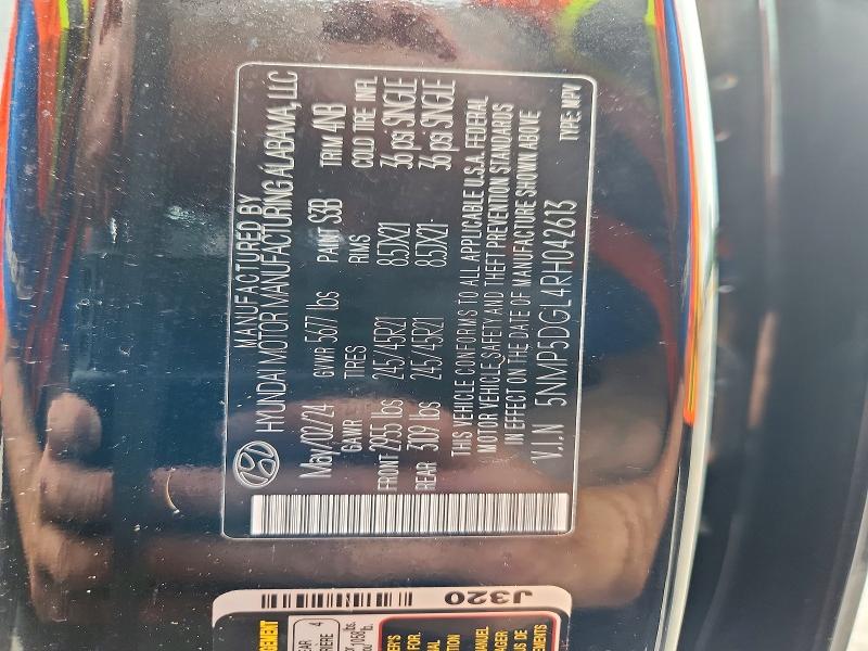 Продаж на аукціоні авто 2024 Hyundai Santa Fe, vin: 5NMP5DGL4RH042613, номер лоту: 55150686