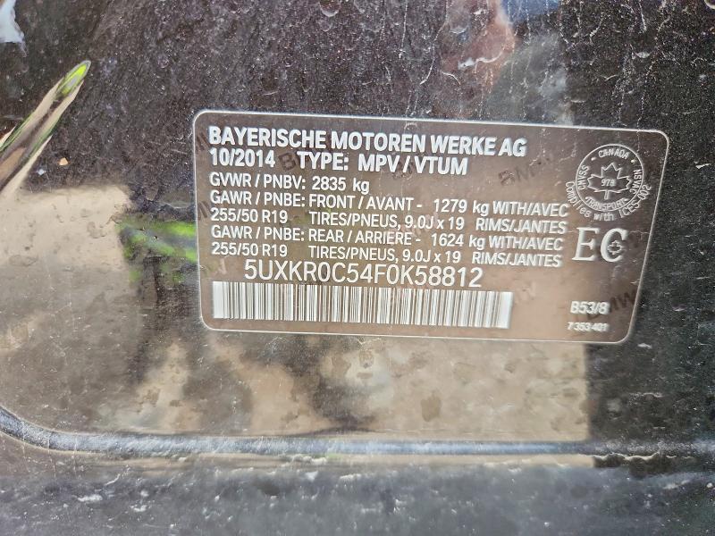 55112536 :رقم المزاد ، 5UXKR0C54F0K58812 vin ، 2015 Bmw X5 مزاد بيع