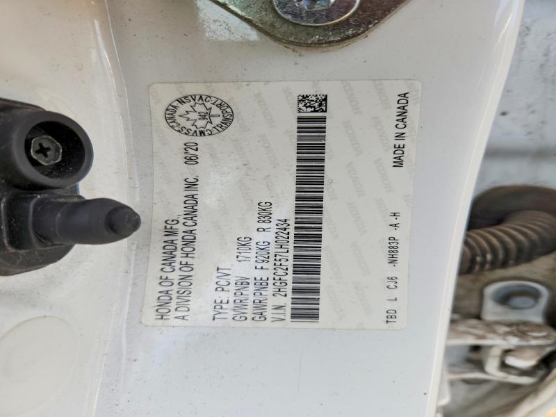 Продаж на аукціоні авто 2020 Honda Civic, vin: 2HGFC2F57LH022434, номер лоту: 56067216