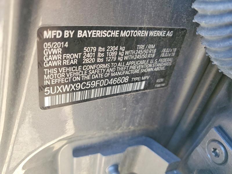 Aukcja sprzedaży 2015 Bmw X3, vin: 5UXWX9C59F0D46608, numer aukcji: 57206846