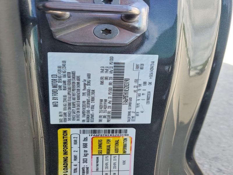 Продажа на аукционе авто 2019 Ford Mustang, vin: 1FA6P8TH1K5203190, номер лота: 55630696