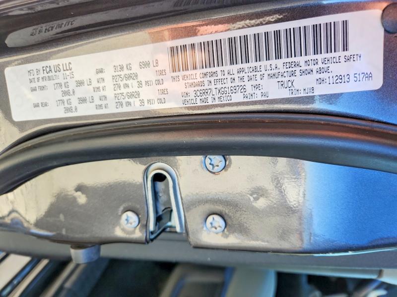 Продаж на аукціоні авто 2016 Ram 1500, vin: 3C6RR7LTXGG169726, номер лоту: 58162266