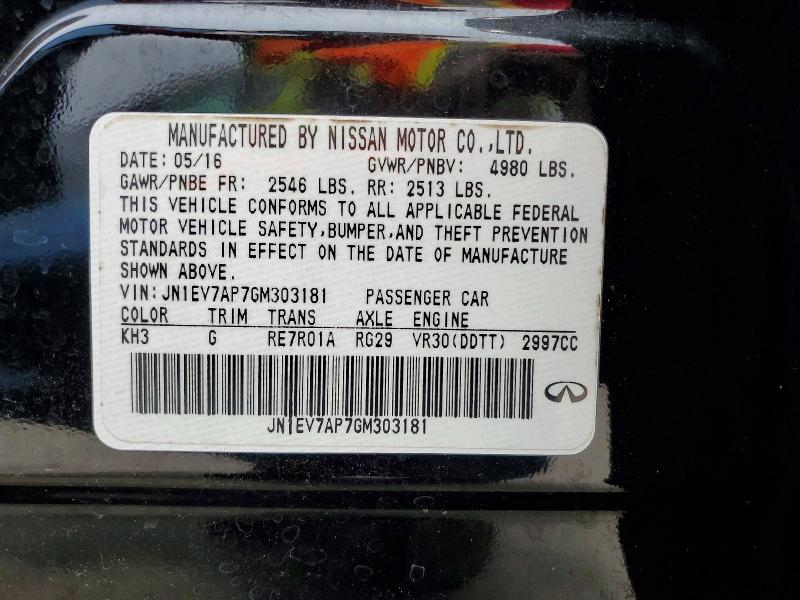 55126716 :رقم المزاد ، JN1EV7AP7GM303181 vin ، 2016 Infiniti Q50 مزاد بيع