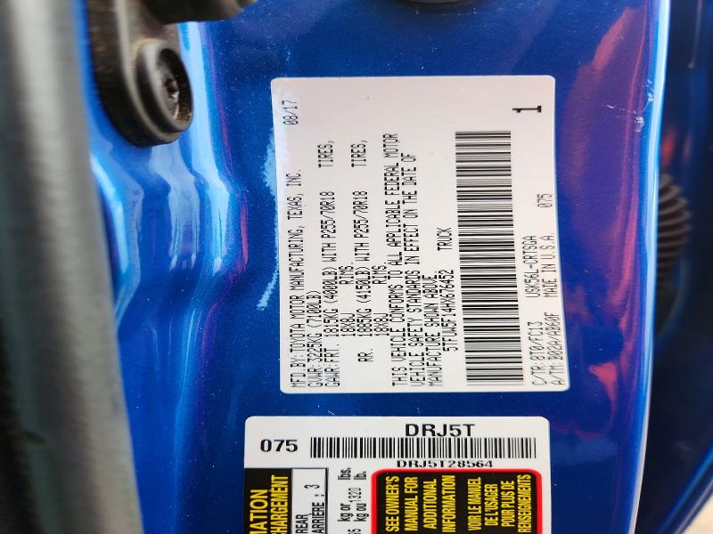 Продажа на аукционе авто 2017 Toyota Tundra, vin: 5TFUW5F14HX676452, номер лота: 58822146