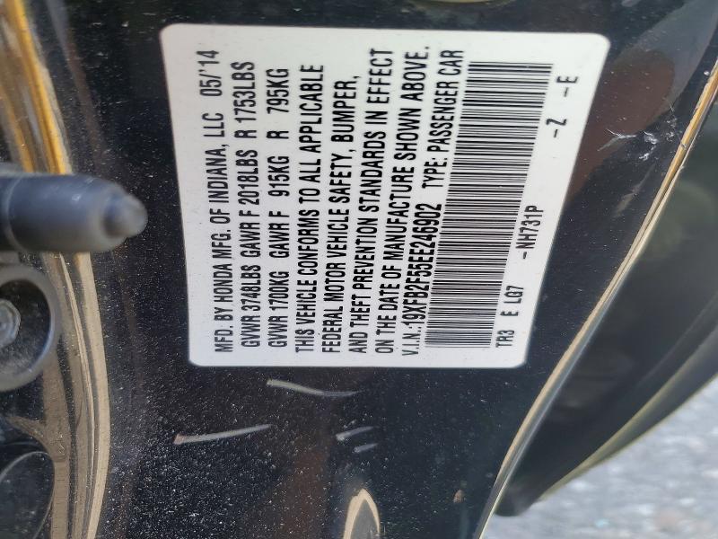 Aukcja sprzedaży 2014 Honda Civic, vin: 19XFB2F55EE246902, numer aukcji: 56559976