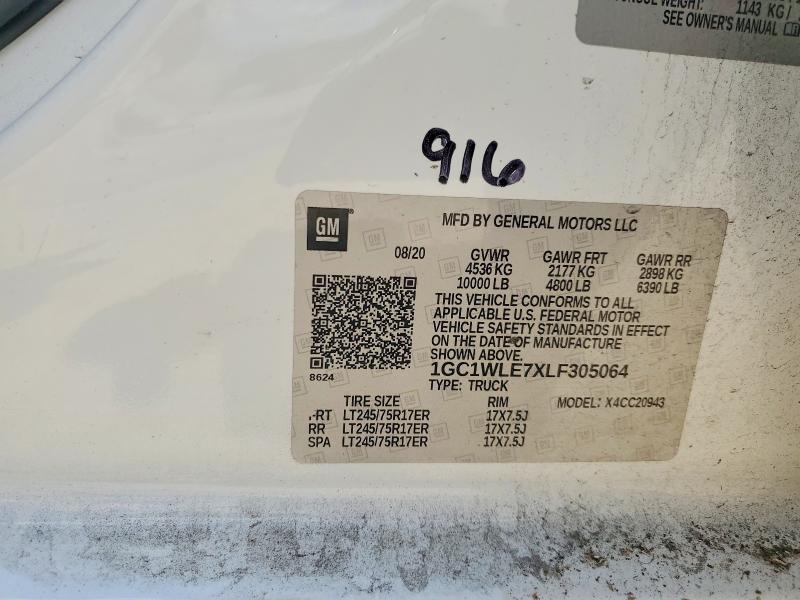 2020 Chevrolet Silverado მანქანა იყიდება აუქციონზე, vin: 1GC1WLE7XLF305064, აუქციონის ნომერი: 59266436