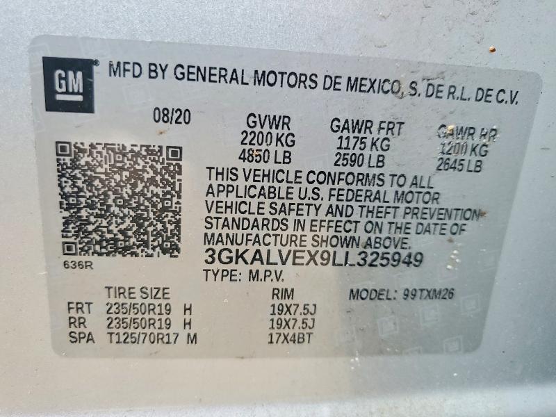 Продажа на аукционе авто 2020 Gmc Terrain, vin: 3GKALVEX9LL325949, номер лота: 57185566