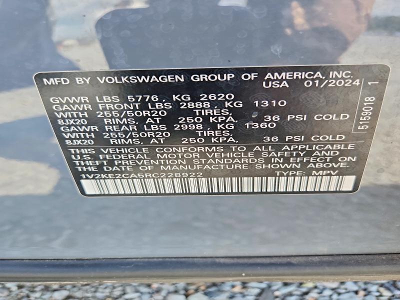 Aukcja sprzedaży 2024 Volkswagen Atlas Cross Sport, vin: 1V2KE2CA5RC228922, numer aukcji: 58458436