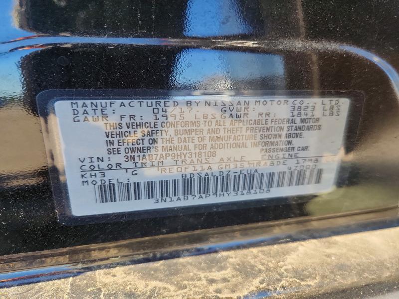 Aukcja sprzedaży 2017 Nissan Sentra, vin: 3N1AB7AP9HY318108, numer aukcji: 58689396