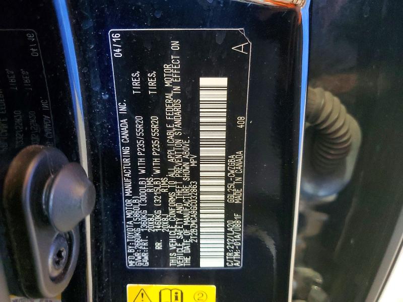 58432156 :رقم المزاد ، 2T2BZMCA8GC032863 vin ، 2016 Lexus Rx 350 مزاد بيع