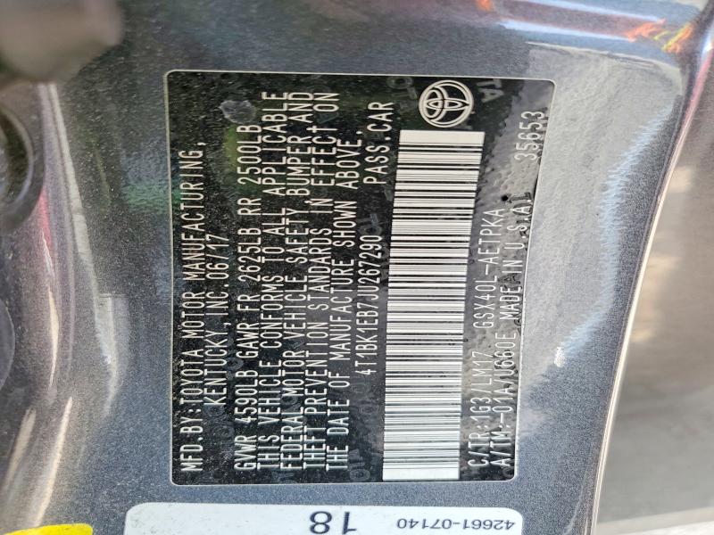 2018 Toyota Avalon მანქანა იყიდება აუქციონზე, vin: 4T1BK1EB7JU267290, აუქციონის ნომერი: 57412156